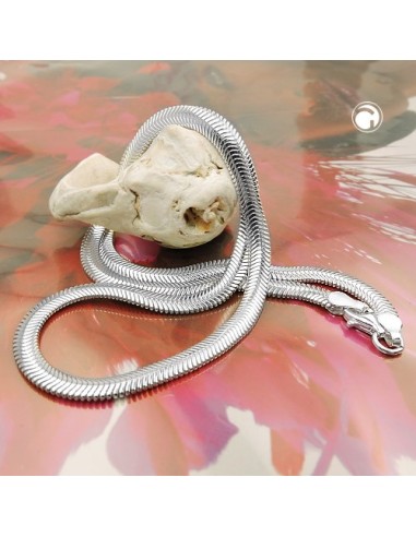 Halsband 4mm Flat Snake Kedja Shiny Silver 925 45cm