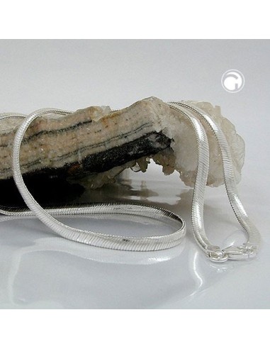 Halsband 4mm Snake Flat Shiny Silver 925 45cm