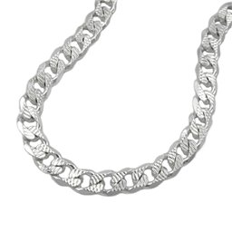 Halsband 5,6mm Flat Curb Kedja With Pattern Silver 925 50cm