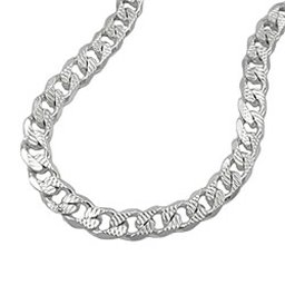 Halsband 5,6mm Flat Curb Kedja With Pattern Silver 925 50cm