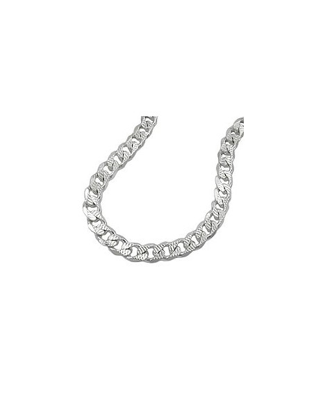 Halsband 5,6mm Flat Curb Kedja With Pattern Silver 925 50cm