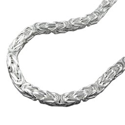 Halsband 5mm Square Byzantine Kedja Shiny Silver 925 55cm
