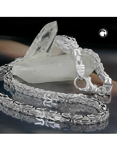 Halsband 5mm Square Byzantine Kedja Shiny Silver 925 55cm