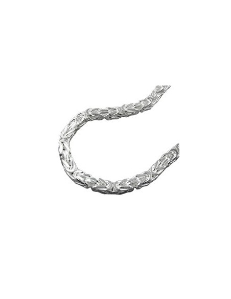 Halsband 5mm Square Byzantine Kedja Shiny Silver 925 60cm