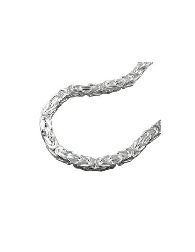 Halsband 5mm Square Byzantine Kedja Shiny Silver 925 70cm