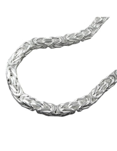 Halsband 5mm Square Byzantine Kedja Shiny Silver 925 80cm