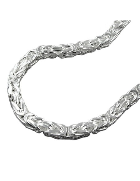 Halsband 5mm Square Byzantine Kedja Shiny Silver 925 80cm