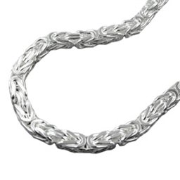 Halsband 5mm Square Byzantine Kedja Shiny Silver 925 80cm