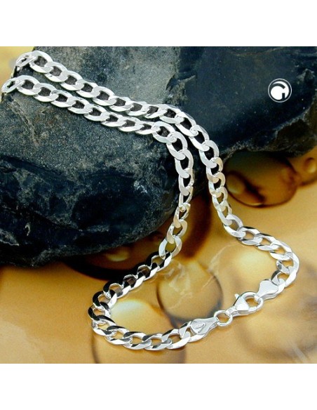 Halsband 6,7mm Flat Curb Kedja Silver 925 50cm