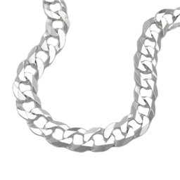 Halsband 6,7mm Flat Curb Kedja Silver 925 50cm