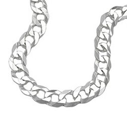 Halsband 6,7mm Flat Curb Kedja Silver 925 50cm