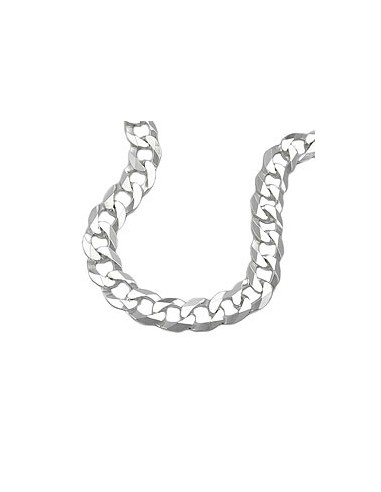 Halsband 6,7mm Flat Curb Kedja Silver 925 50cm