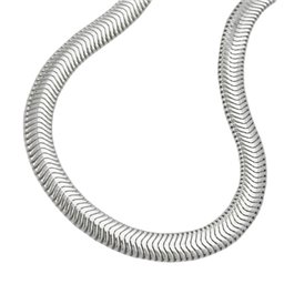 Halsband 6x2mm Flat Snake Kedja Shiny Silver 925 50cm