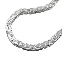 Halsband 6x6mm Square Byzantine Kedja Shiny Silver 925 55cm