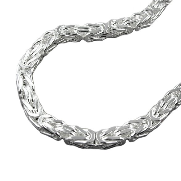 Halsband 6x6mm Square Byzantine Kedja Shiny Silver 925 60cm