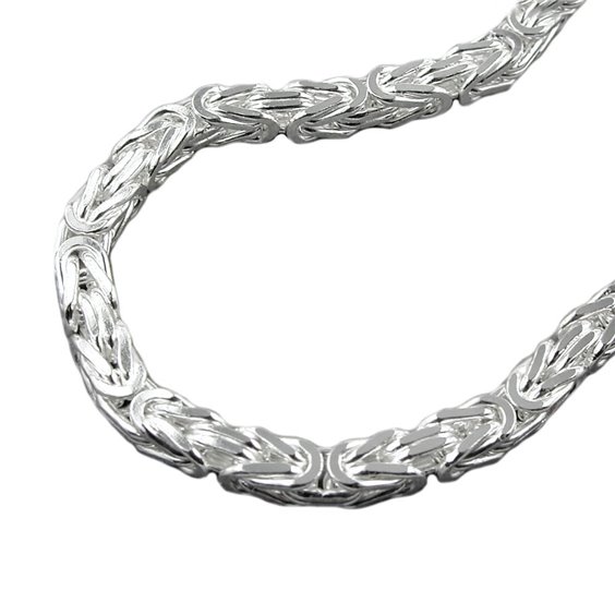 Halsband 6x6mm Square Byzantine Kedja Shiny Silver 925 60cm