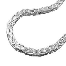 Halsband 8x8mm Square Byzantine Kedja Shiny Silver 925 80cm