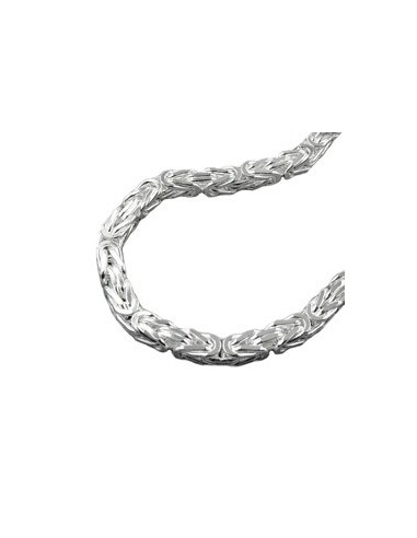 Halsband 8x8mm Square Byzantine Kedja Shiny Silver 925 80cm