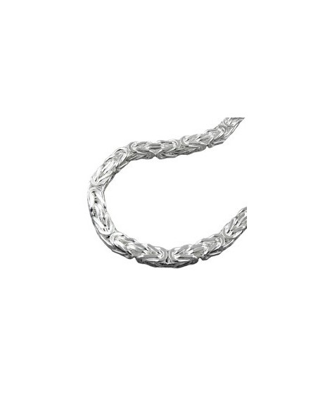 Halsband 8x8mm Square Byzantine Kedja Shiny Silver 925 80cm
