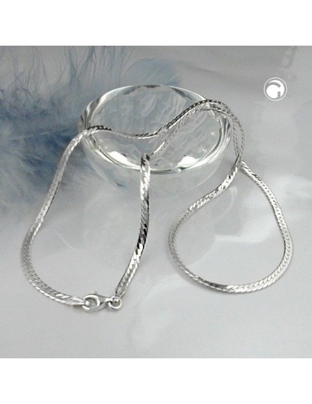 Halsband Flattened Curb Kedja Silver 925 42cm