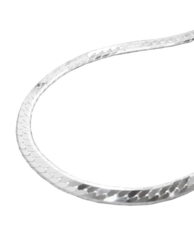 Halsband Flattened Curb Kedja Silver 925 42cm