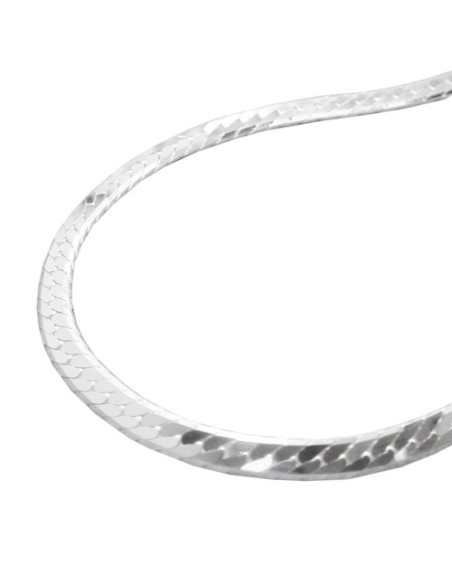 Halsband Flattened Curb Kedja Silver 925 42cm