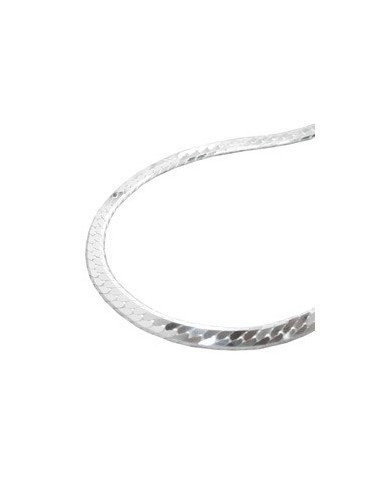 Halsband Flattened Curb Kedja Silver 925 45cm