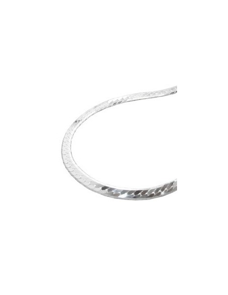 Halsband Flattened Curb Kedja Silver 925 45cm