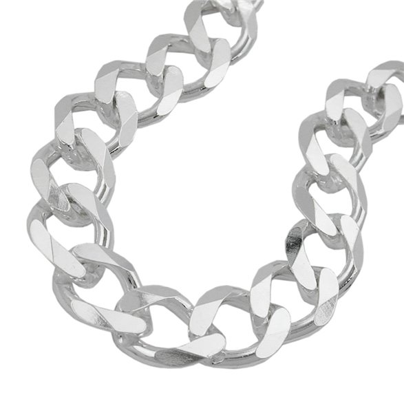 Halsband Open Curb Kedja 11mm 925 Sterling Silver 50cm