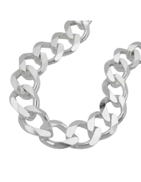 Halsband Open Curb Kedja 11mm 925 Sterling Silver 50cm