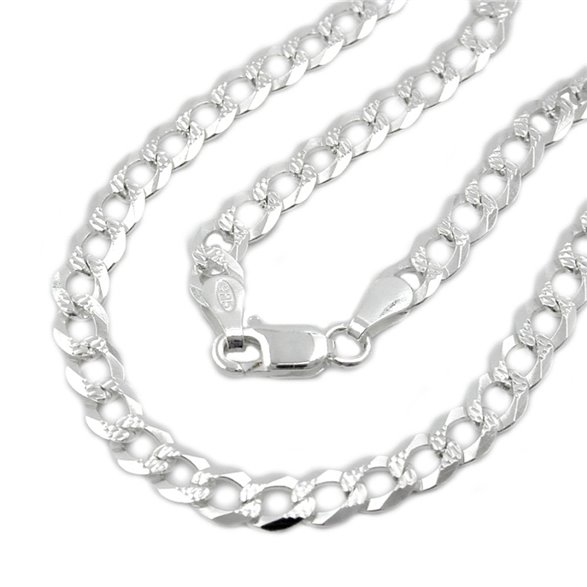 Halsband Open Curb Kedja Silver 925