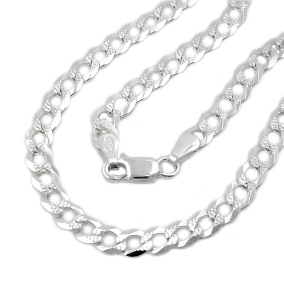 Halsband Open Curb Kedja Silver 925