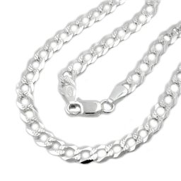 Halsband Open Curb Kedja Silver 925