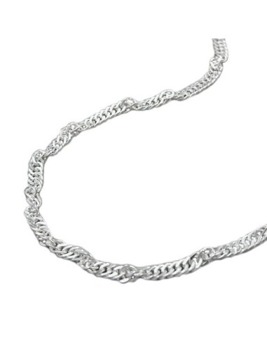 Halsbands 2mm Singapore Kedja Diamond Cut Silver 925 42cm