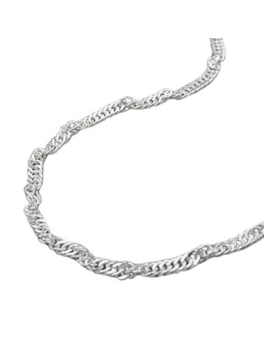 Halsbands 2mm Singapore Kedja Diamond Cut Silver 925 45cm