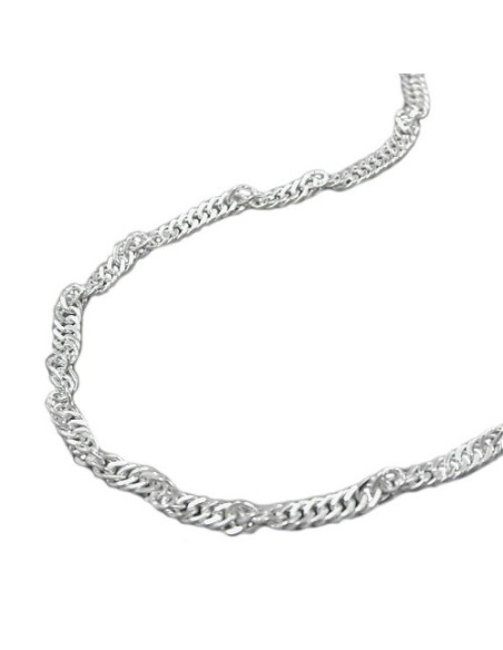 Halsbands 2mm Singapore Kedja Diamond Cut Silver 925 45cm