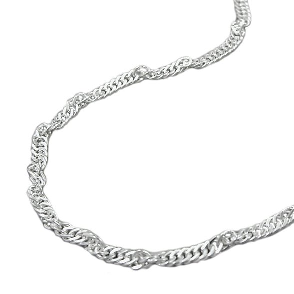 Halsbands 2mm Singapore Kedja Diamond Cut Silver 925 50cm