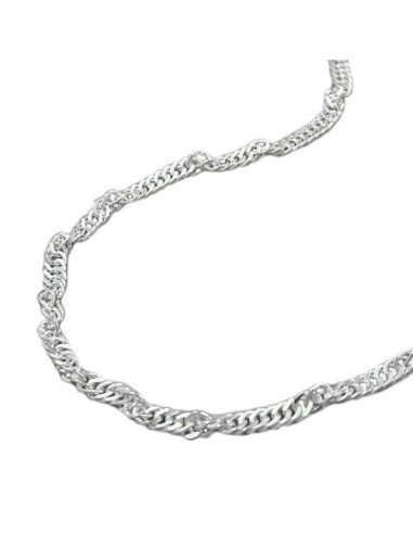 Halsbands 2mm Singapore Kedja Diamond Cut Silver 925 60cm