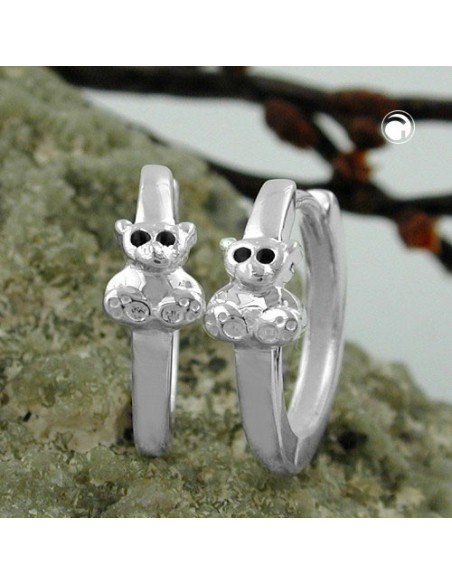 Hinged Hoops Little Bear Silver 925