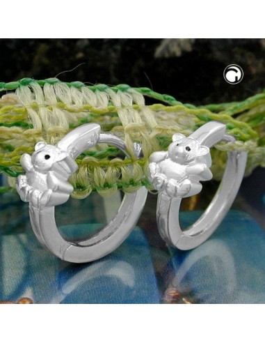 Hinged Hoops Little Bear Silver 925