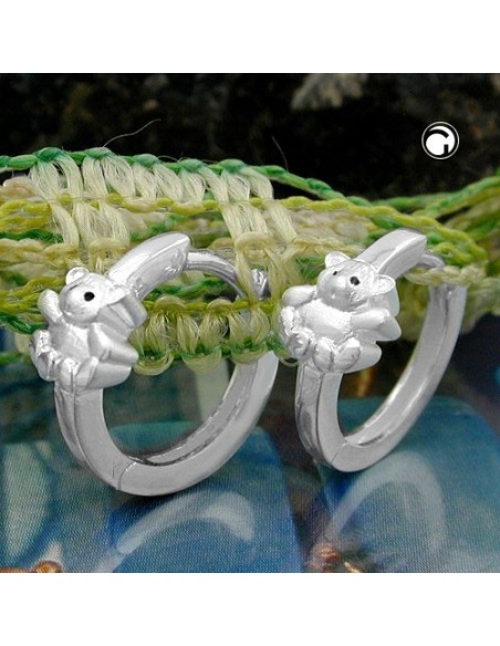 Hinged Hoops Little Bear Silver 925