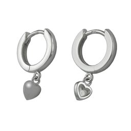 Hoop Örhänge With Heart Silver 925