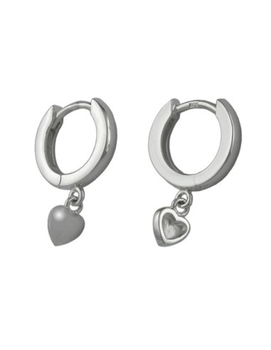 Hoop Örhänge With Heart Silver 925