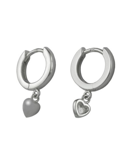 Hoop Örhänge With Heart Silver 925