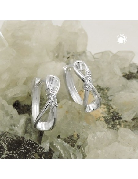 Hoop Örhänge With Zirconia Silver 925