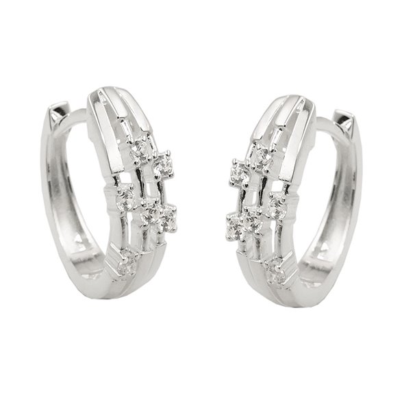 Hoop Örhänge With Zirconia Silver 925