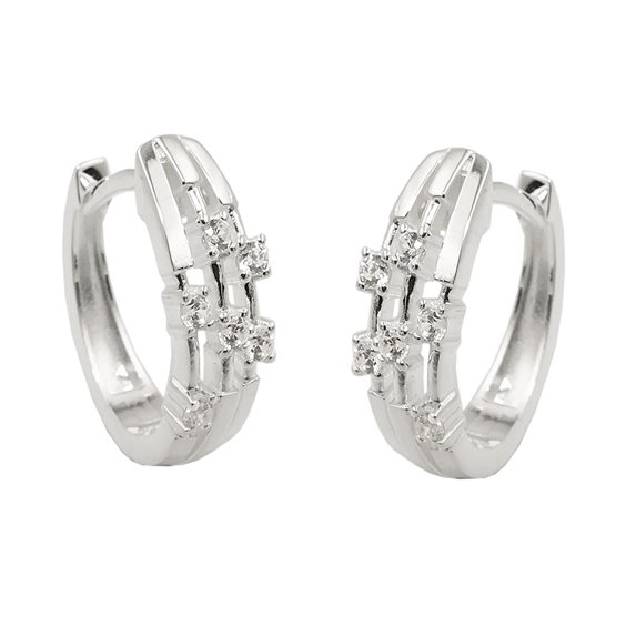 Hoop Örhänge With Zirconia Silver 925