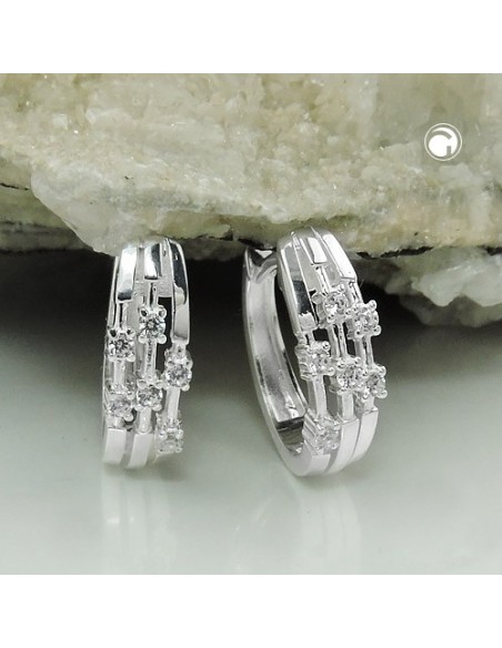 Hoop Örhänge With Zirconia Silver 925
