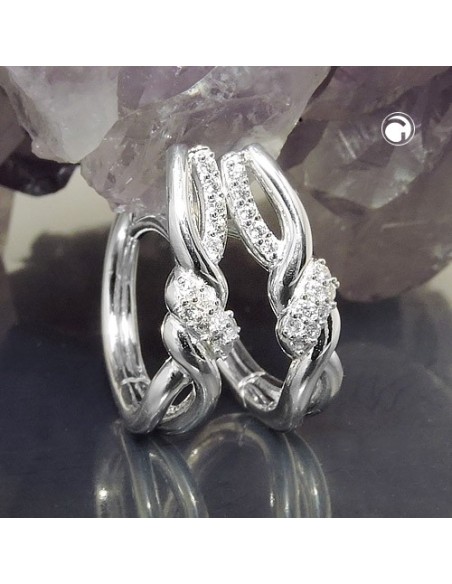 Hoop Örhänge With Zirconia Silver 925