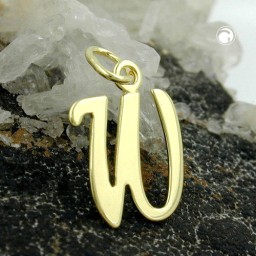 pendant letter w 8k gold